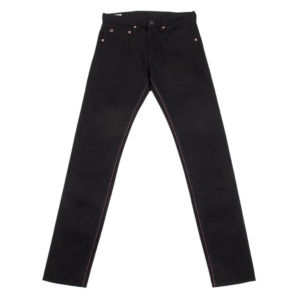 Momotaro Black 15.7oz Tight Tapered Jeans